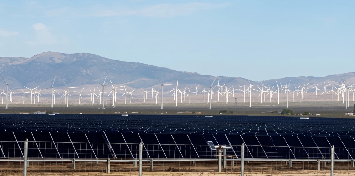 Lineup of medium voltage switchgear cabinets at a solar plant electrical skid